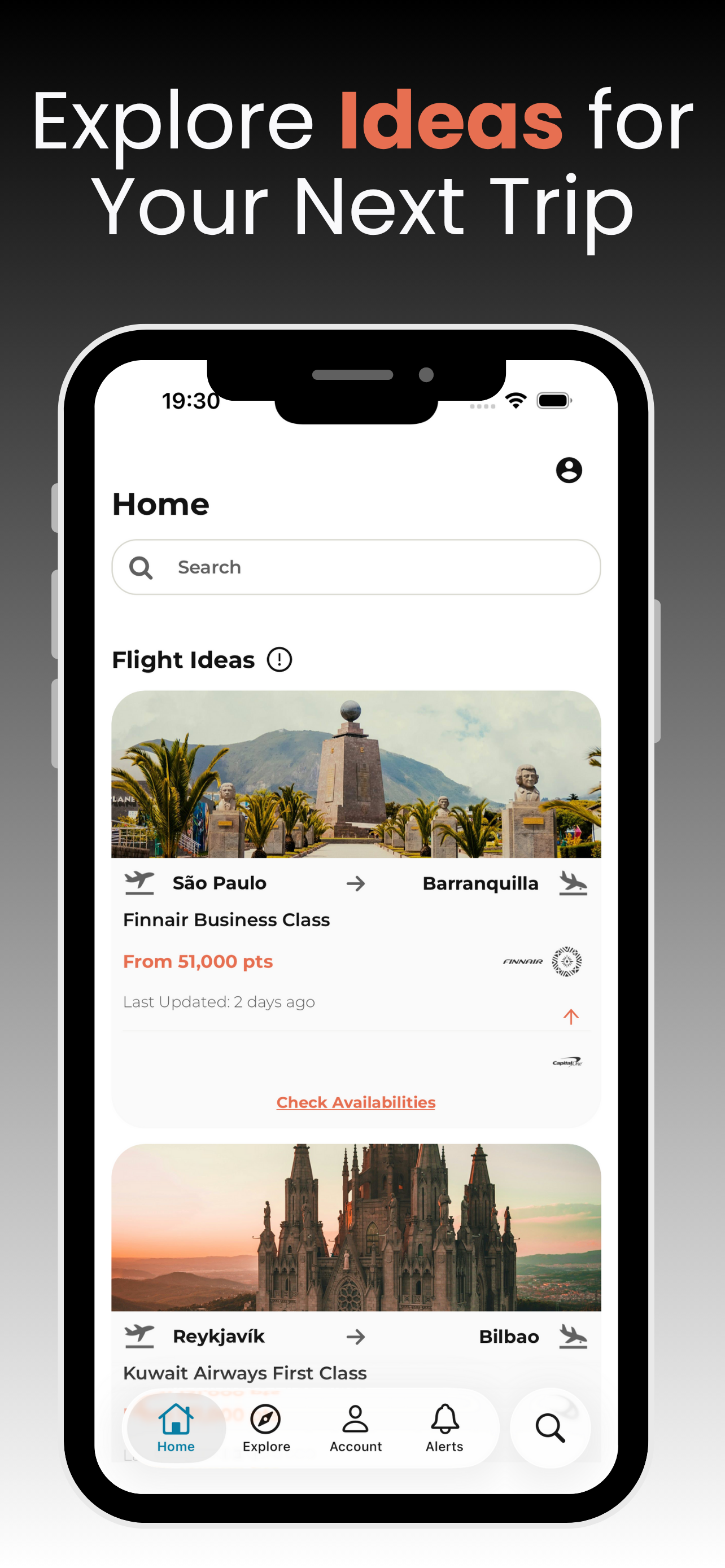 Flight Awards - Main screenshot showing features and interface