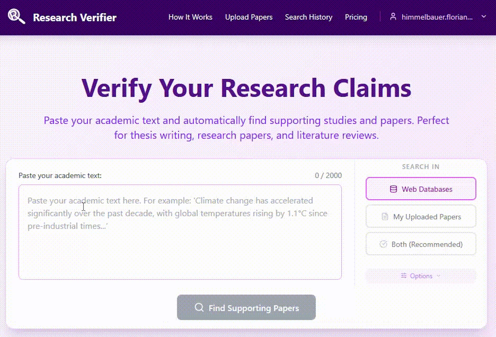 ResearchVerifier screenshot 2