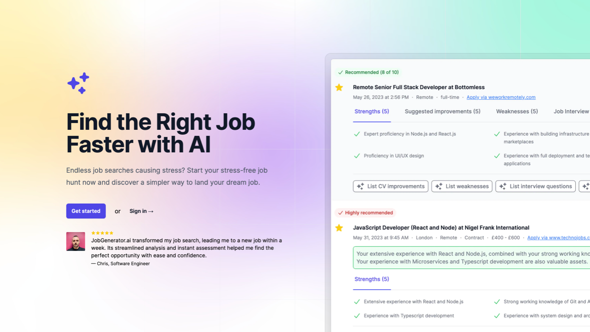 JobGenerator.ai - Find the Right Job Faster with AI media 1