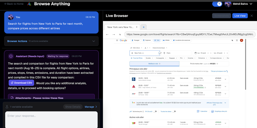 Browse anything (AI browser agent)