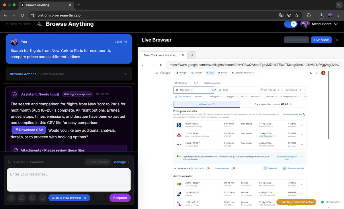 Browse anything (AI browser agent)