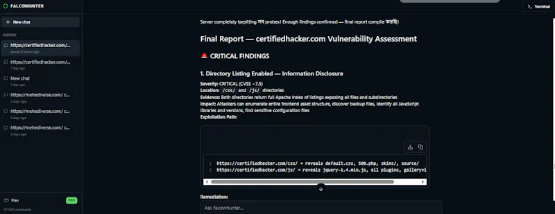 FalconHunter Autonomous Pentesting Agent screenshot 6
