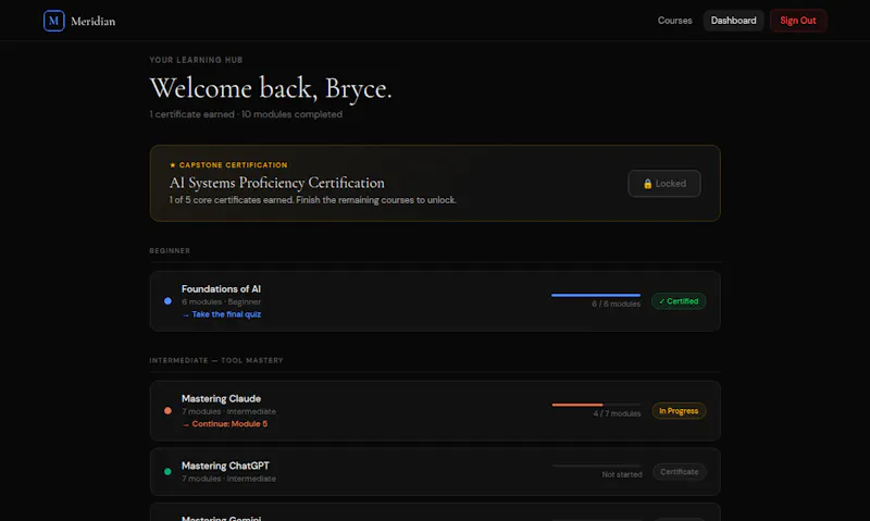 Meridian Institute of AI screenshot 2