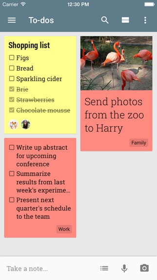 Google Keep for iOS gallery image