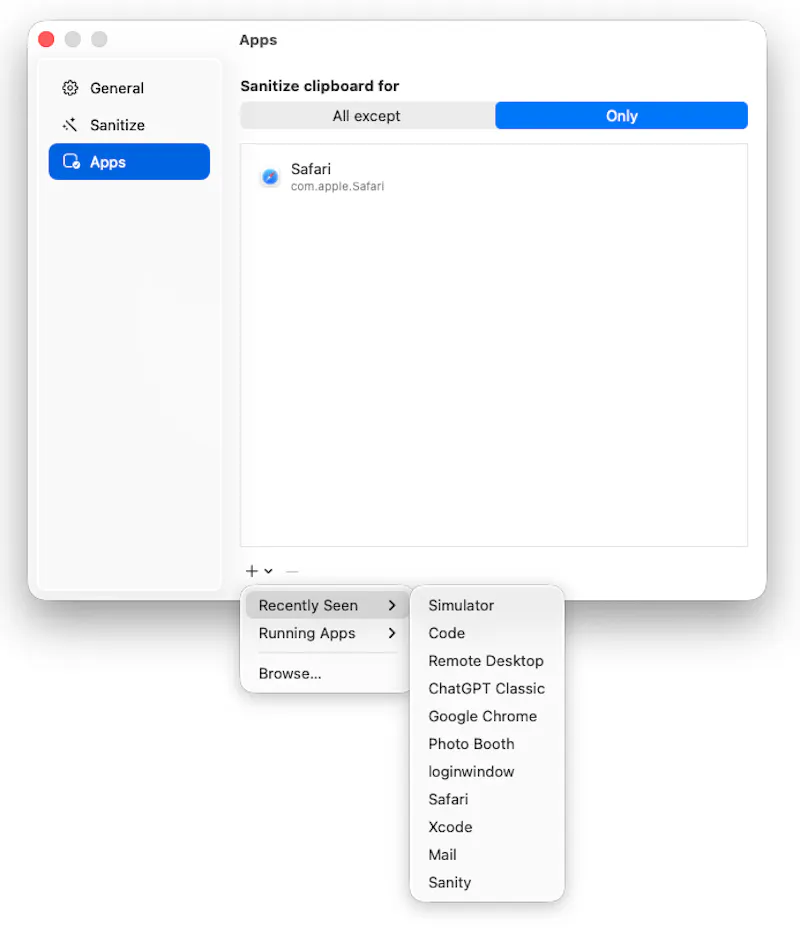 Clipboard Sanitizer screenshot 2