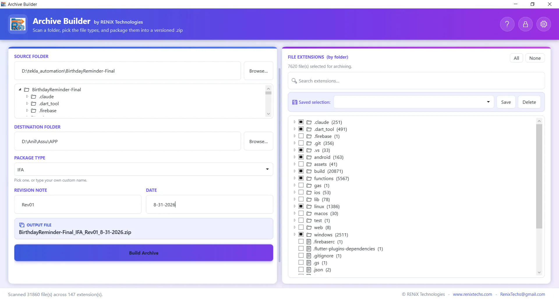 Archive Builder screenshot