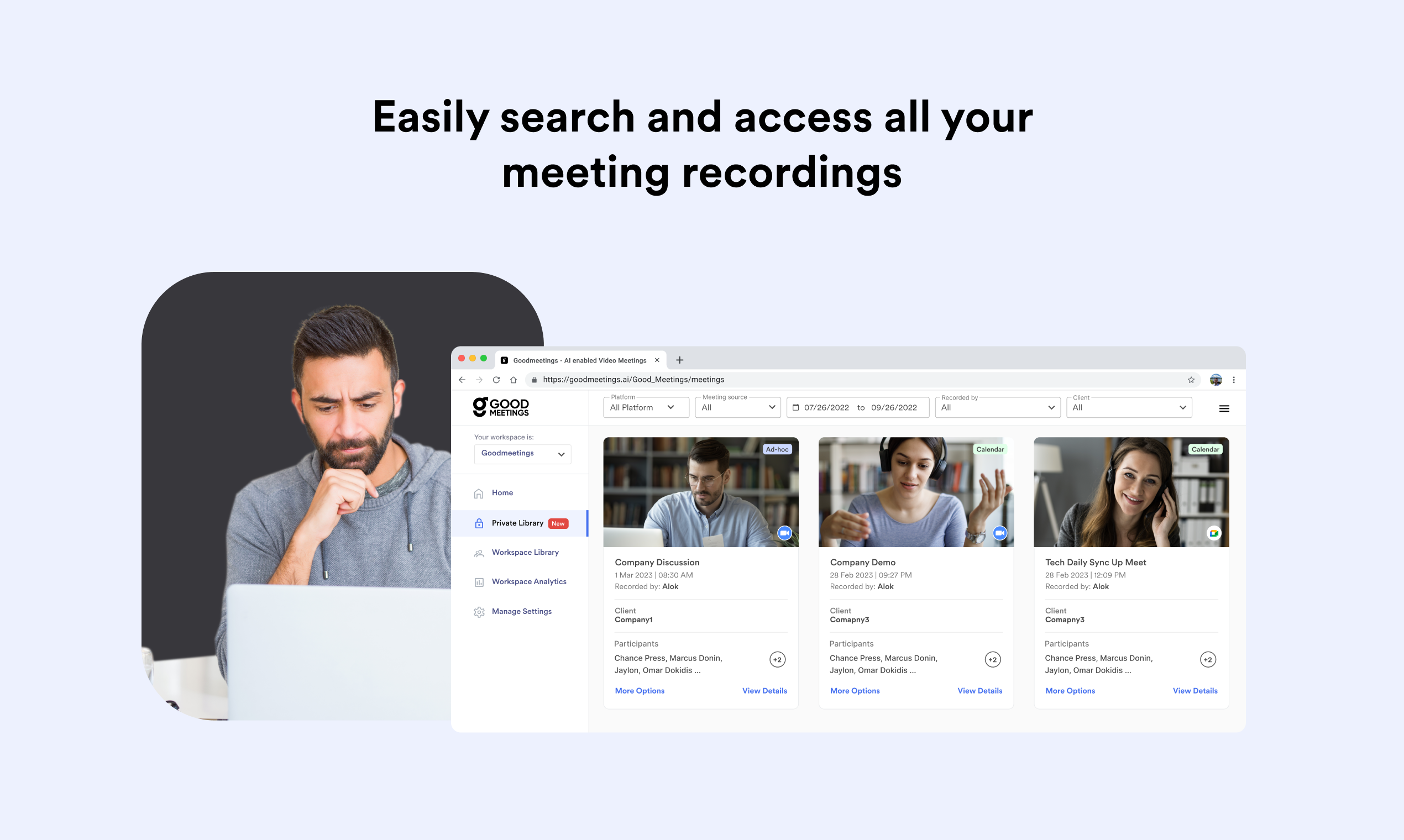 Goodmeetings - ИИ курированные моменты и резюме для продуктивных встреч медиа 4