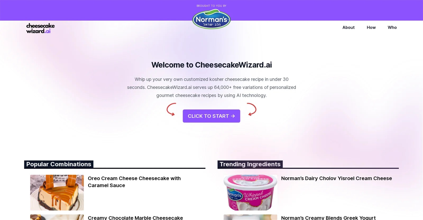 وسائط CheesecakeWizard.ai - قم بإنشاء وصفة تشيز كيك مخصصة 1