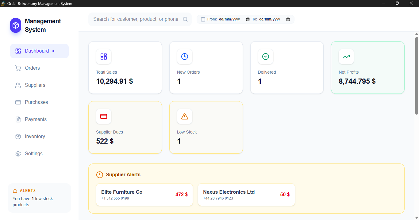 Order and Inventory Management System gallery image