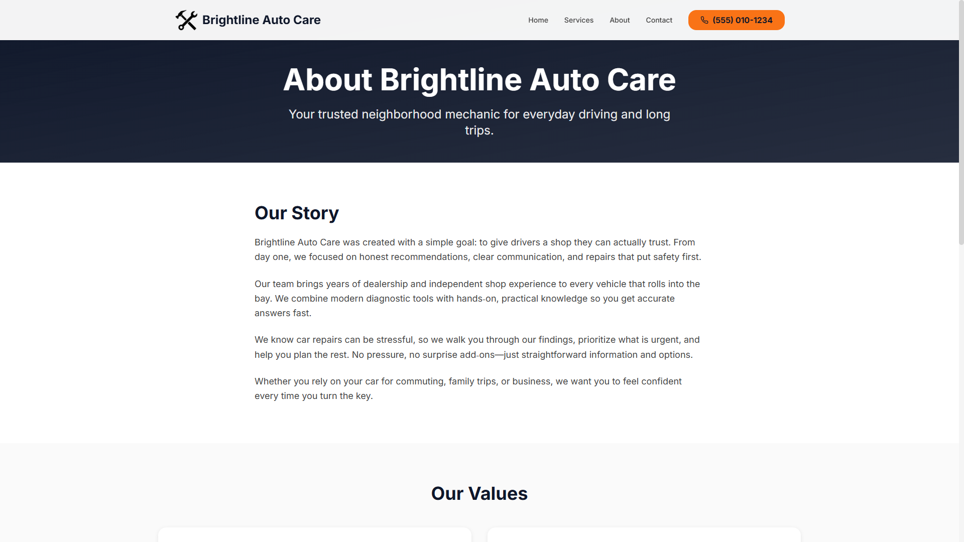 Mechanic Workshop Website Template gallery image