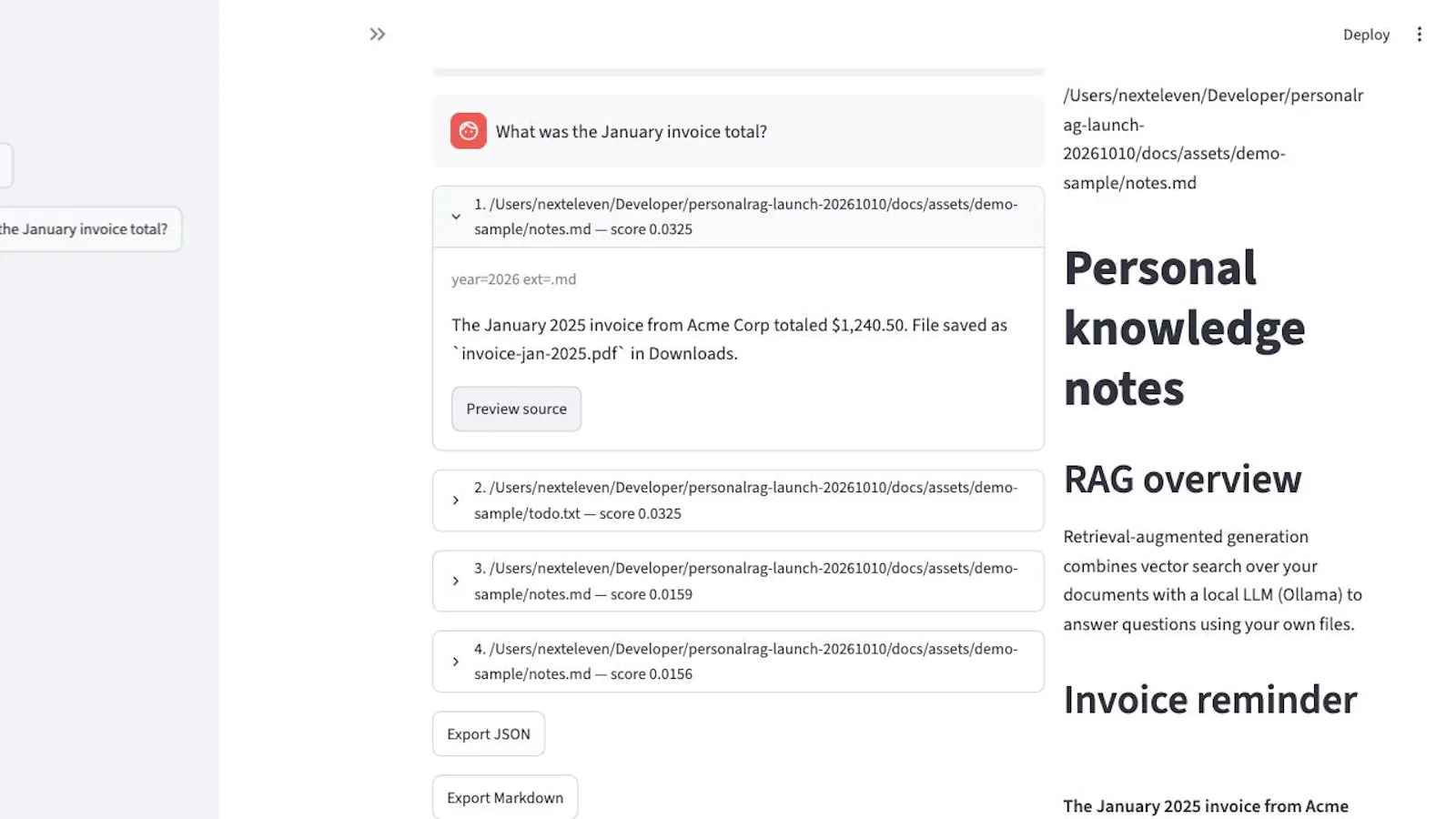PersonalRAGVault screenshot 3