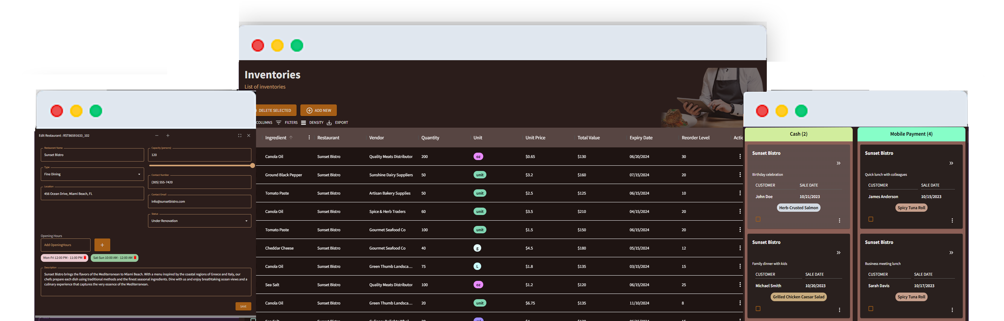 Dineoly® - Main product screenshot demonstrating key features and user interface