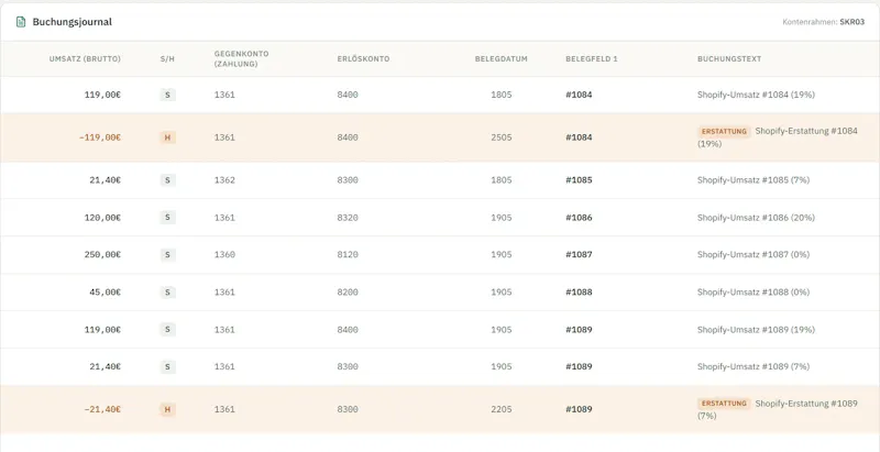 DATEV Export for Shopify  screenshot 2