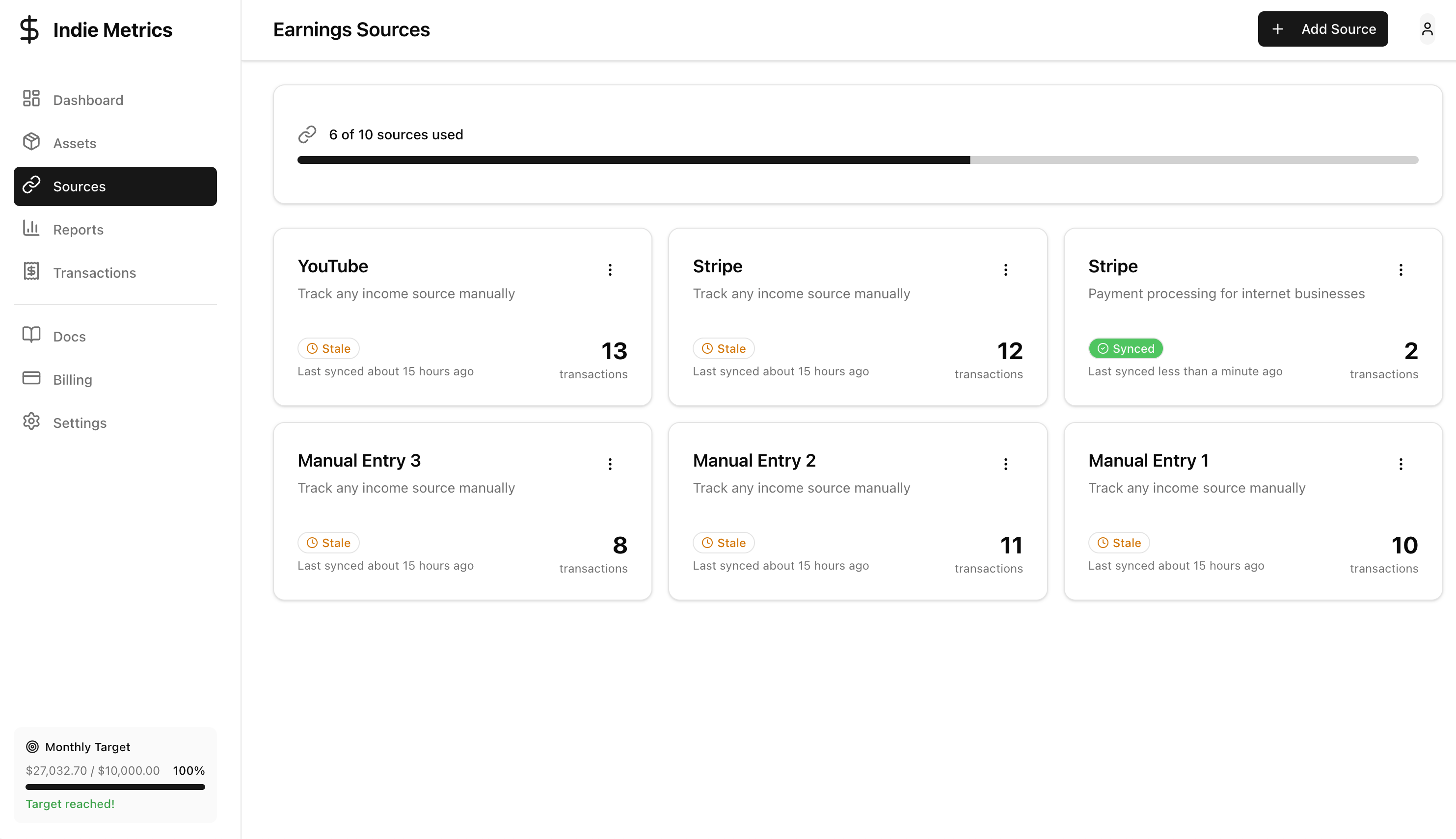 IndieMetrics - Centralized Earnings Hub gallery image