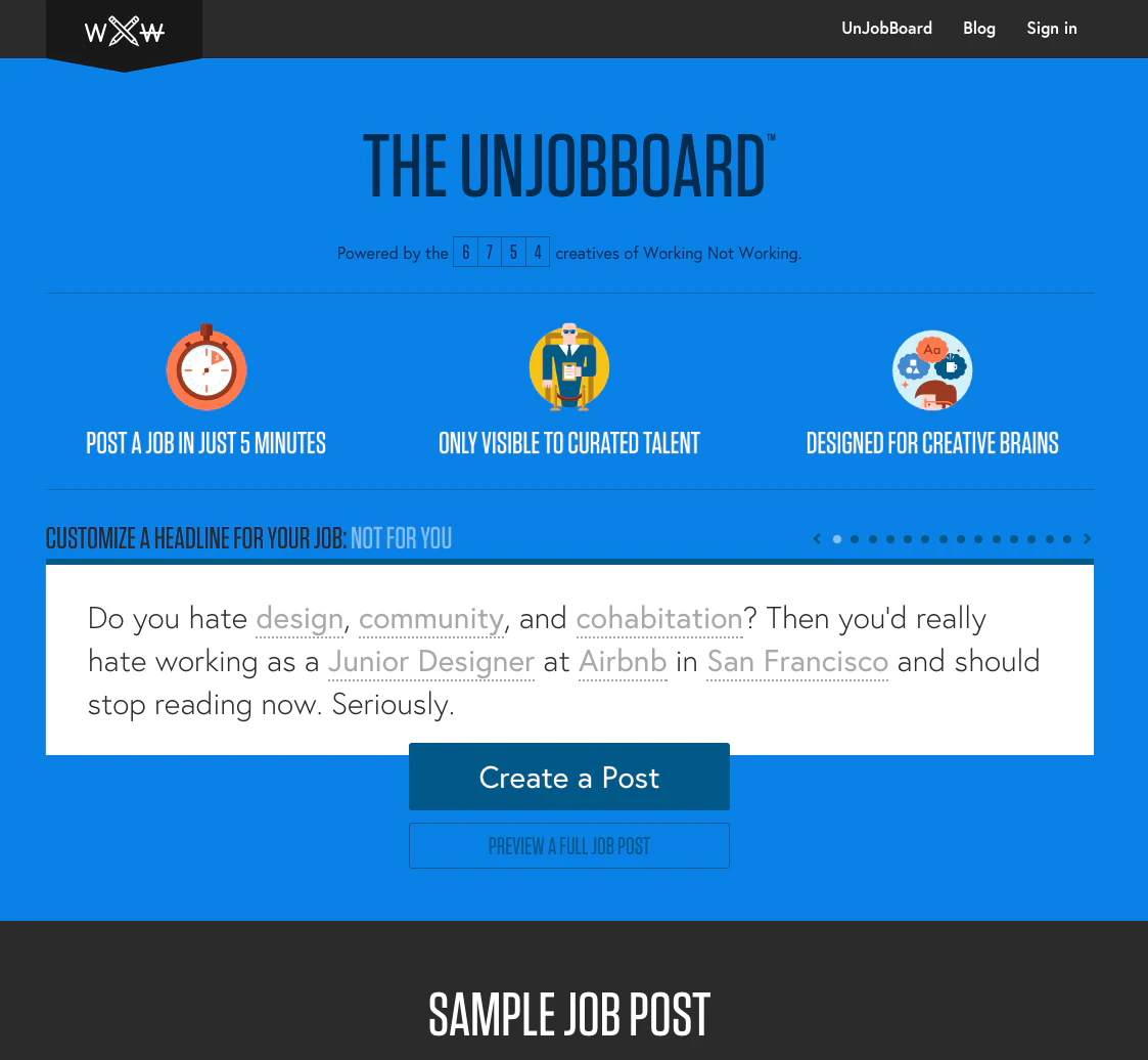 Working Not Working / Job Board
