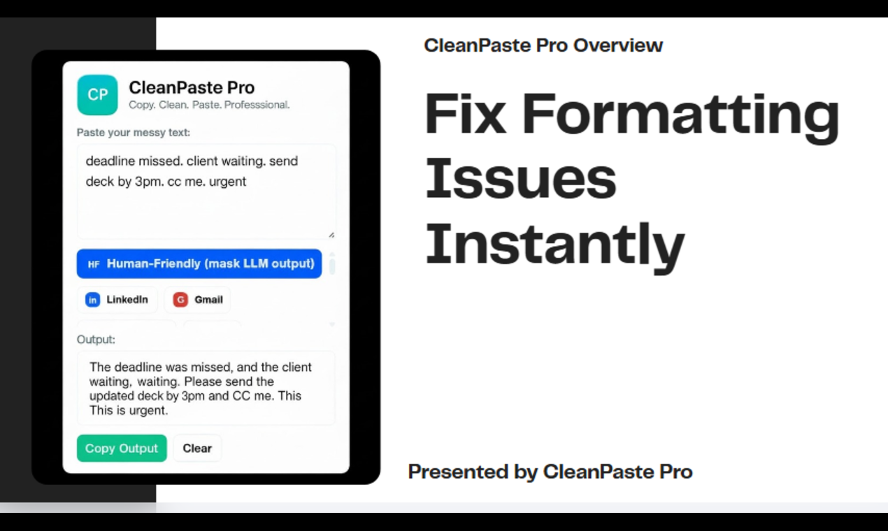 CleanPaste Pro - Screenshot 2 showing product features and functionality
