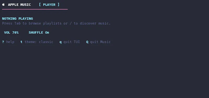 Apple Music TUI screenshot 1