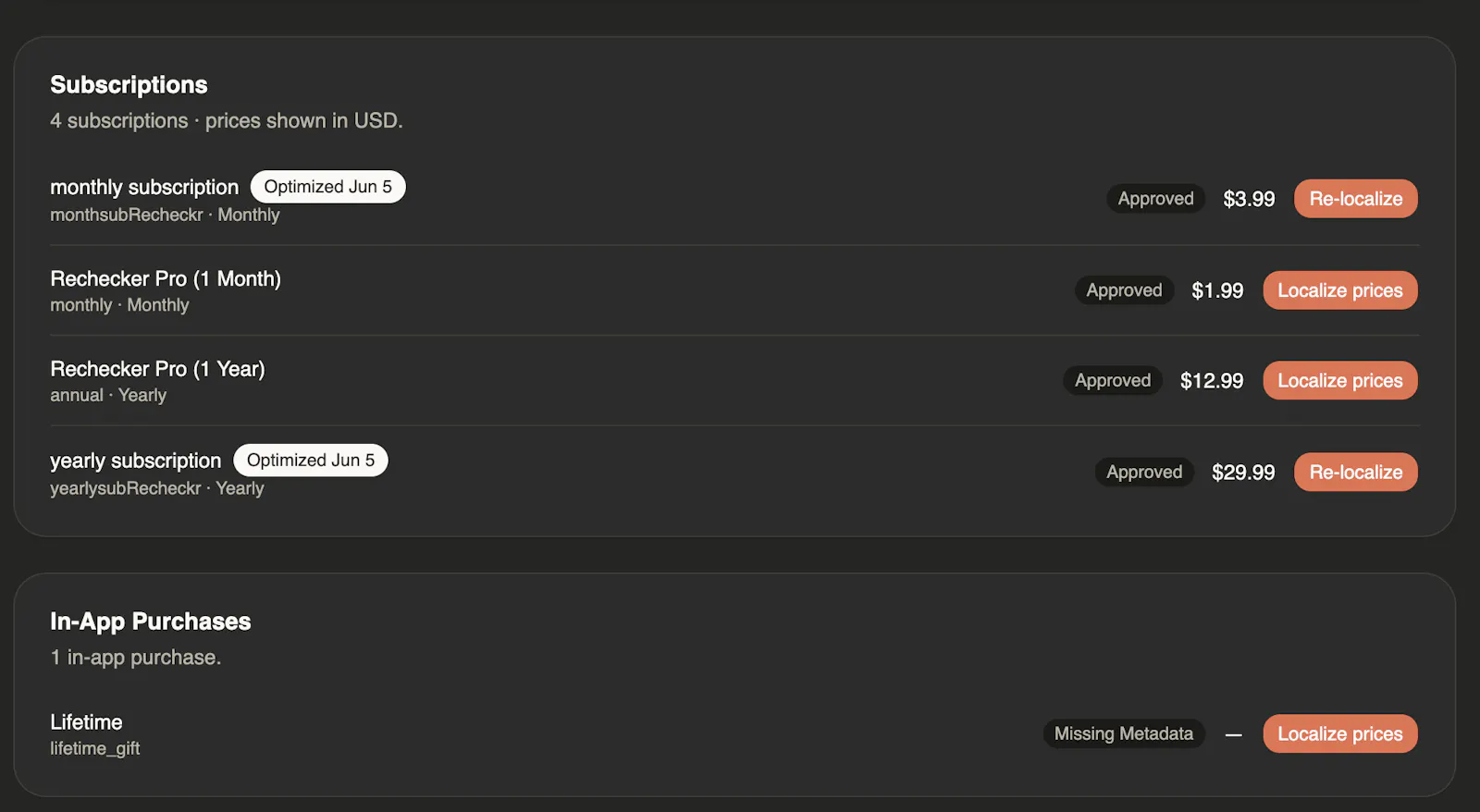 Price optimizer AppStore screenshot 4