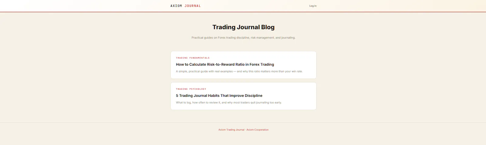 Axiom Trading Journel screenshot 1