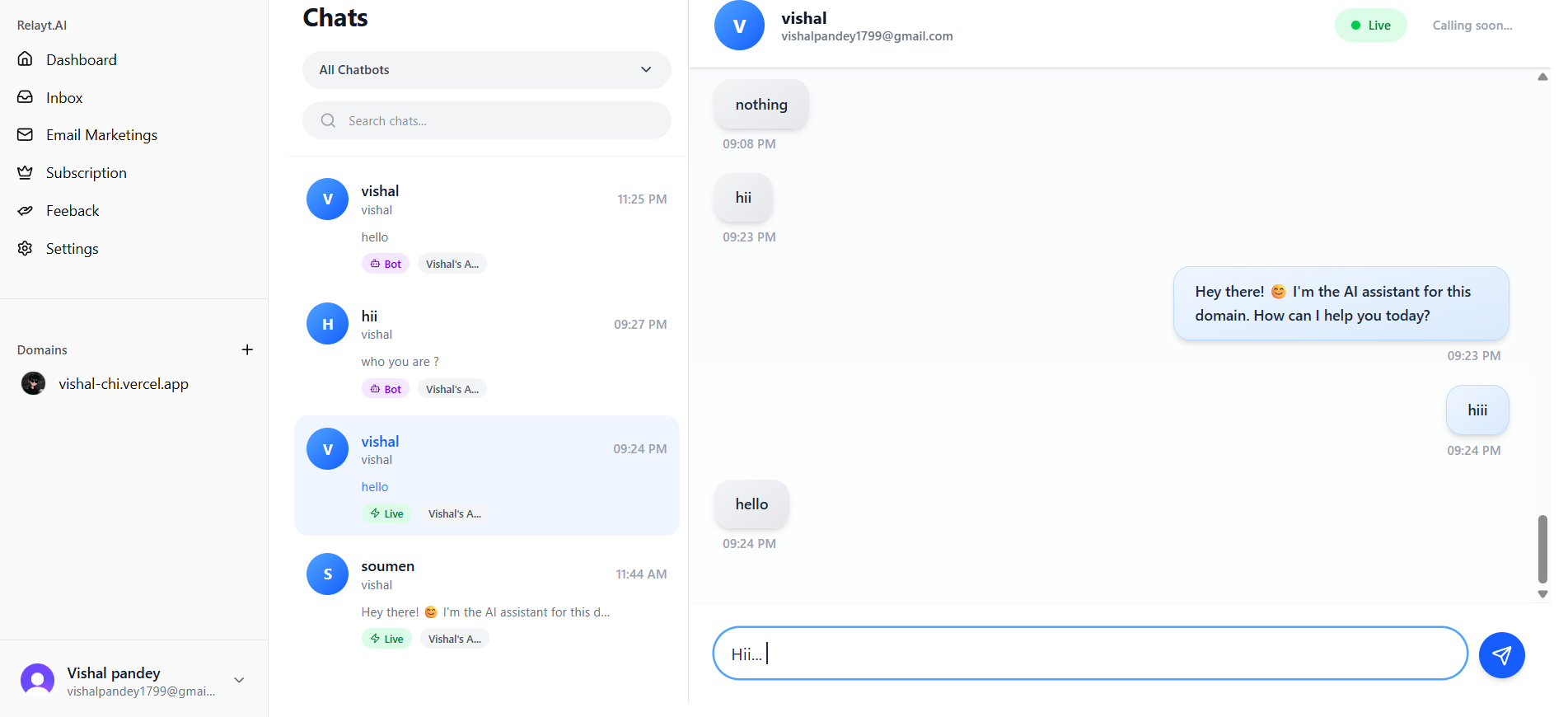 Relayt ai - Screenshot 4 showing product features and functionality