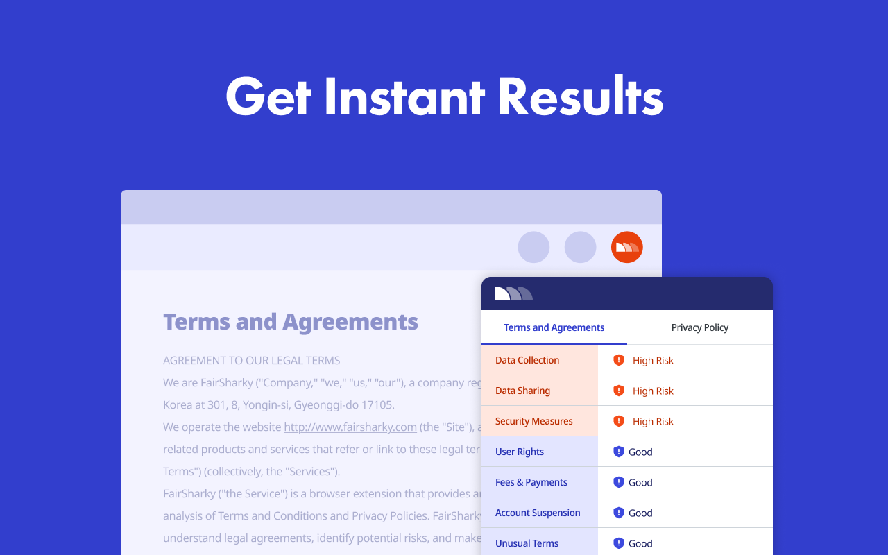 Fairsharky (beta) - Analice instantáneamente los términos y políticas de privacidad de un sitio web media 5