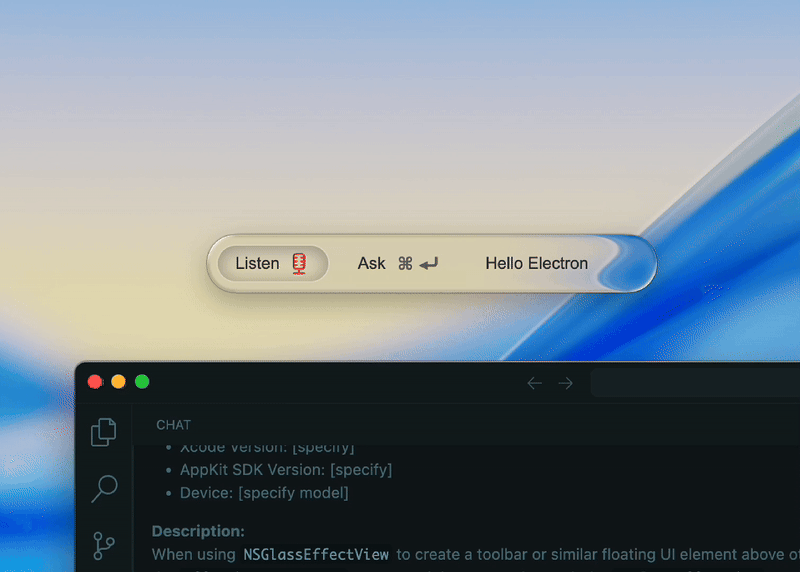 Super-Browser-Window-Kit - Bringen Sie moderne native macOS 26 visuelle Effekte in die Elektronen -App mit Medien 2