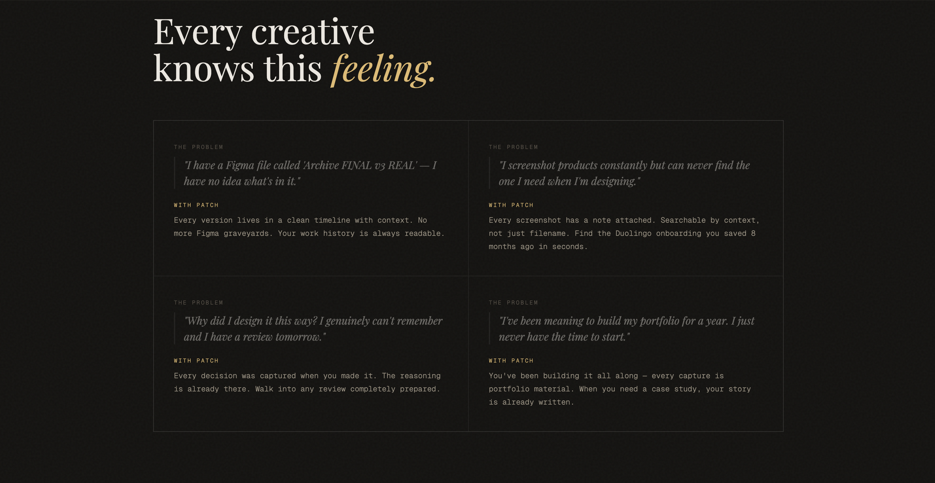 Patch — Your design memory gallery image