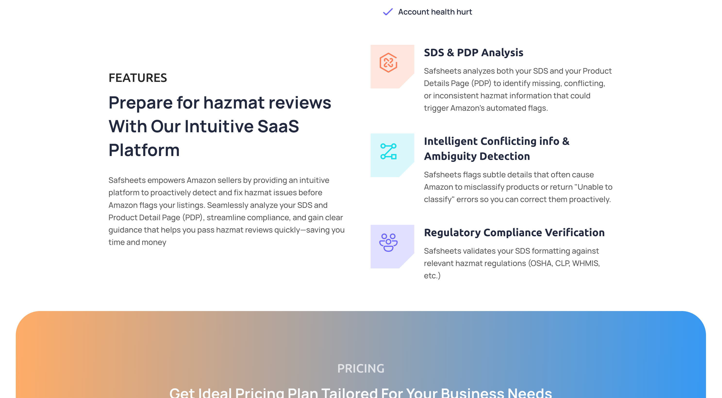 Safsheets - Screenshot 4 showing product features and functionality