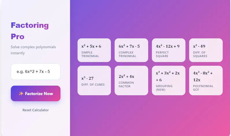 FactoringCalculatorOnline.com screenshot 2