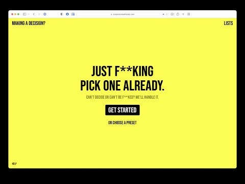 Just Pick One Already gallery image