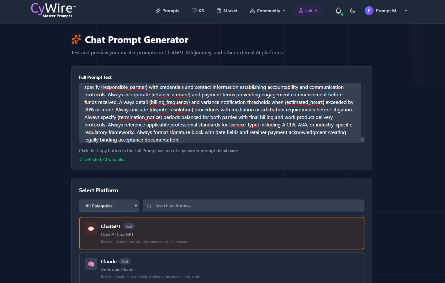 CyWire Master Prompts gallery image
