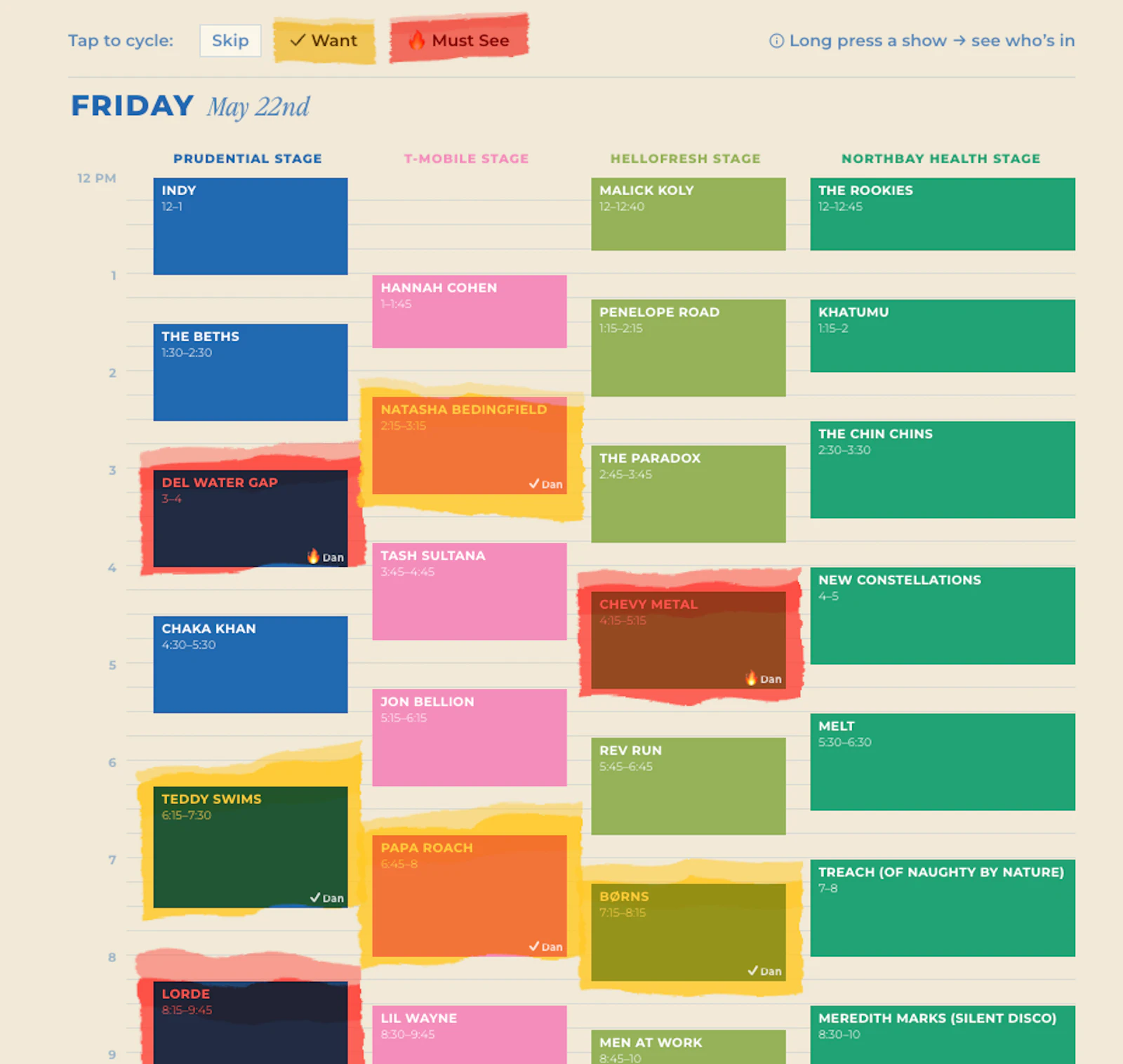 BottleRock Setlist Picker screenshot 1