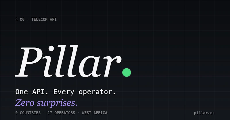 Pillar · Unified telecom API screenshot 1