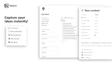 Content Creation Notion Template gallery image