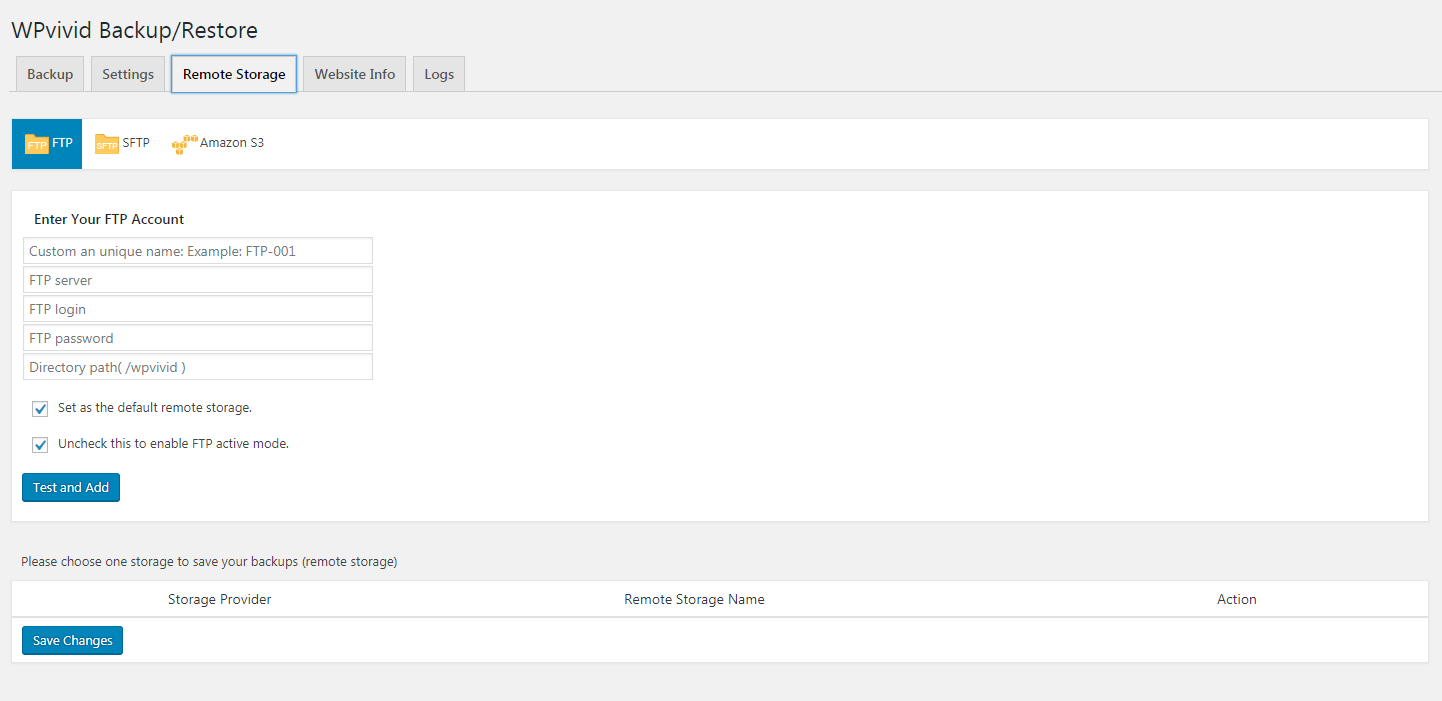 WPvivid Backup Plugin gallery image