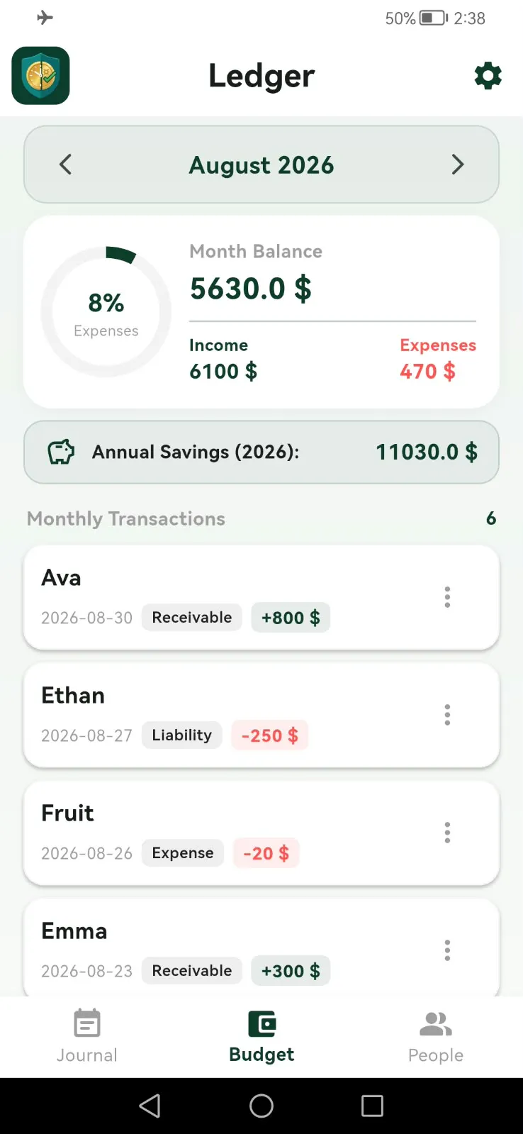 Ledger: Budget & Routine gallery image