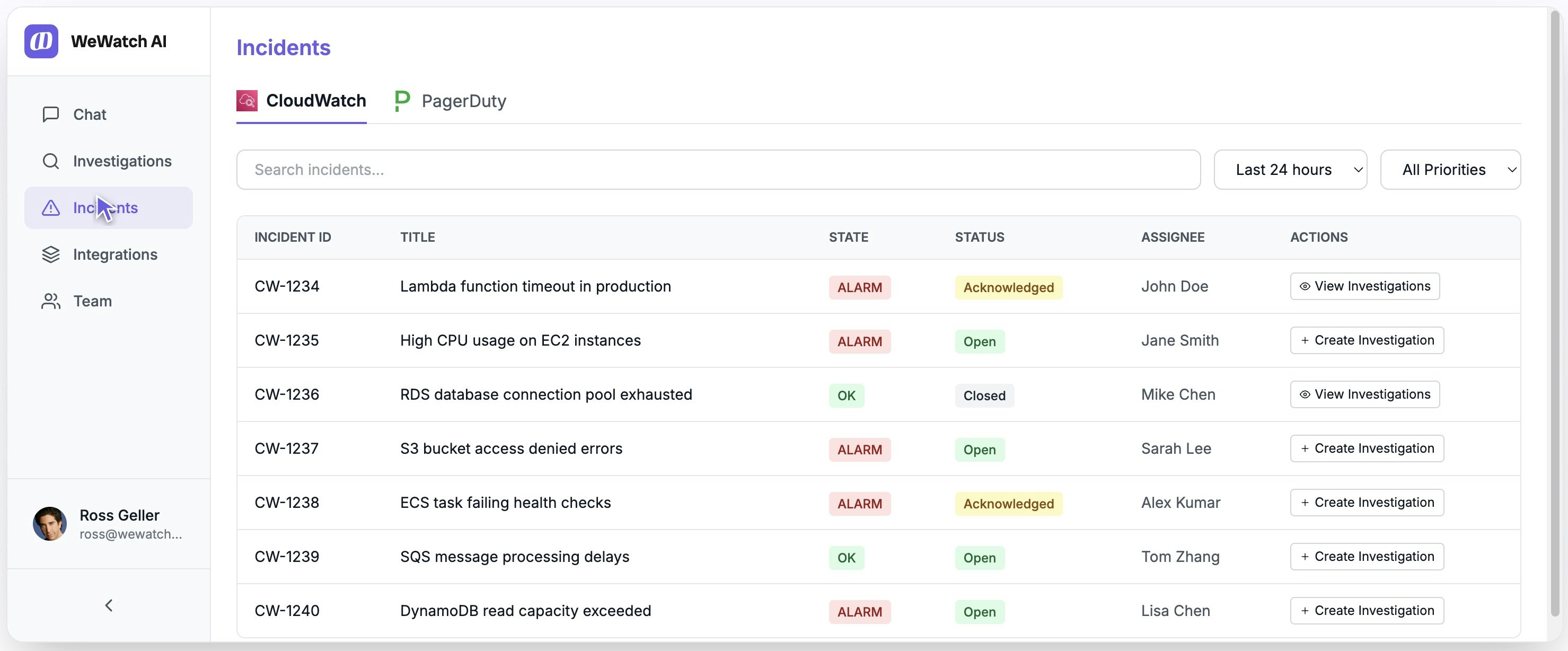 WeWatch AI - Investigate alerts faster - Screenshot 3 showing product features and functionality