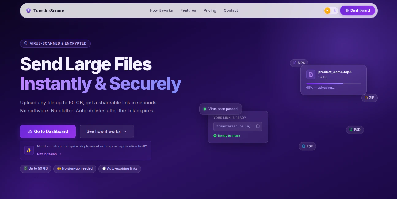 TransferSecure screenshot 1