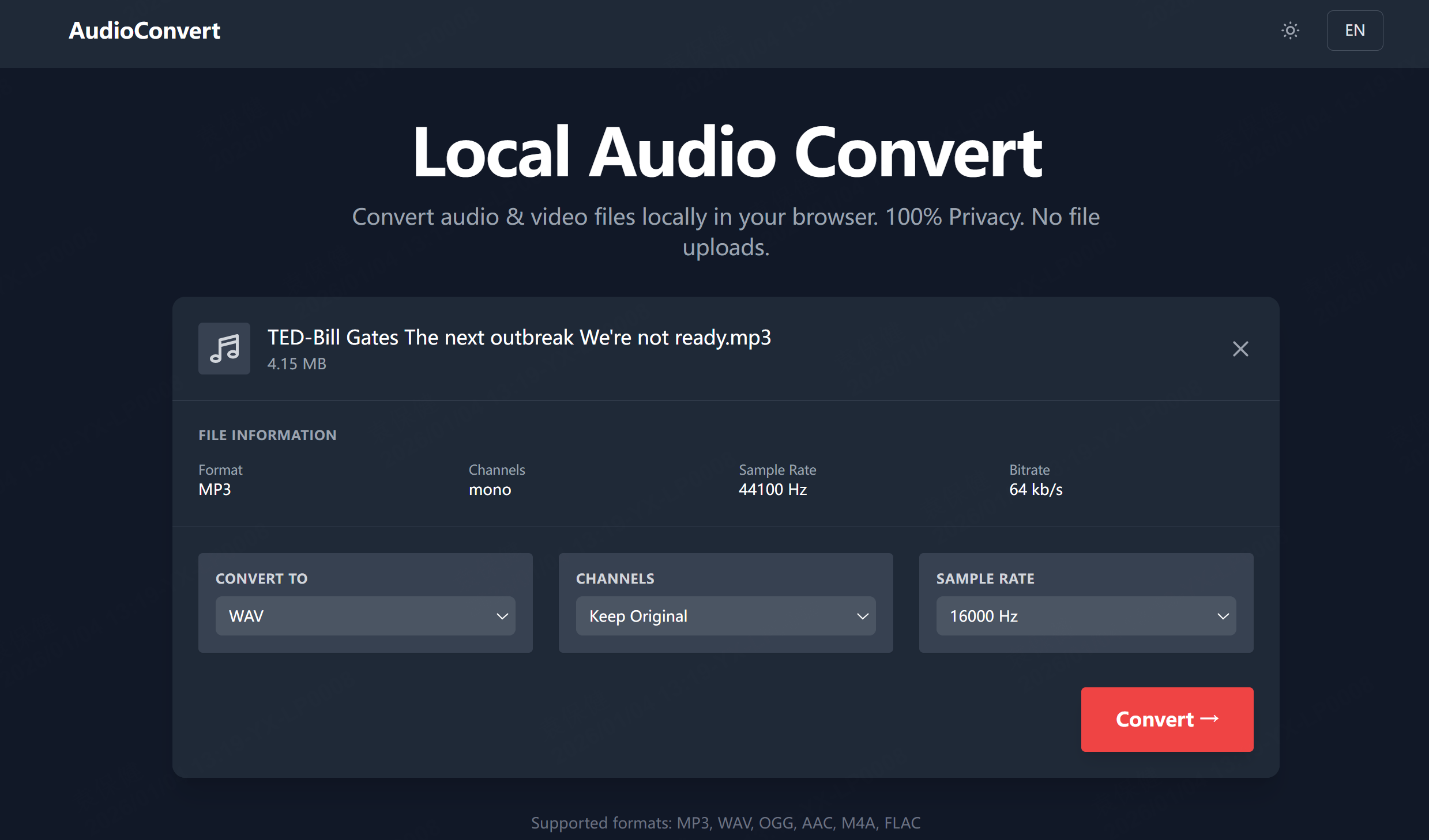 Local Audio Convert - Screenshot 2 showing product features and functionality