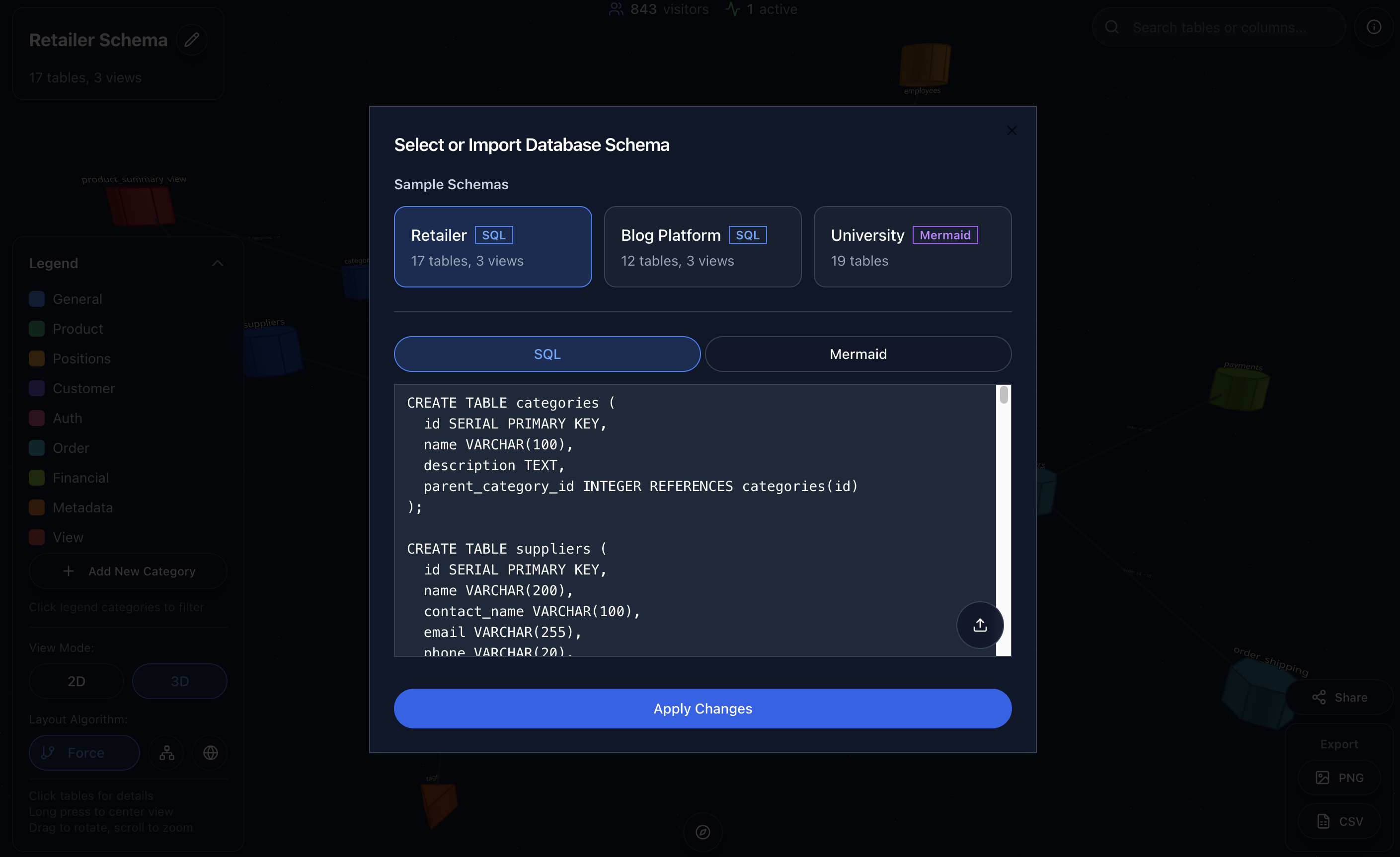 Open-source 3D database visualizer gallery image