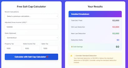 SALT Cap Calculator 2025 gallery image