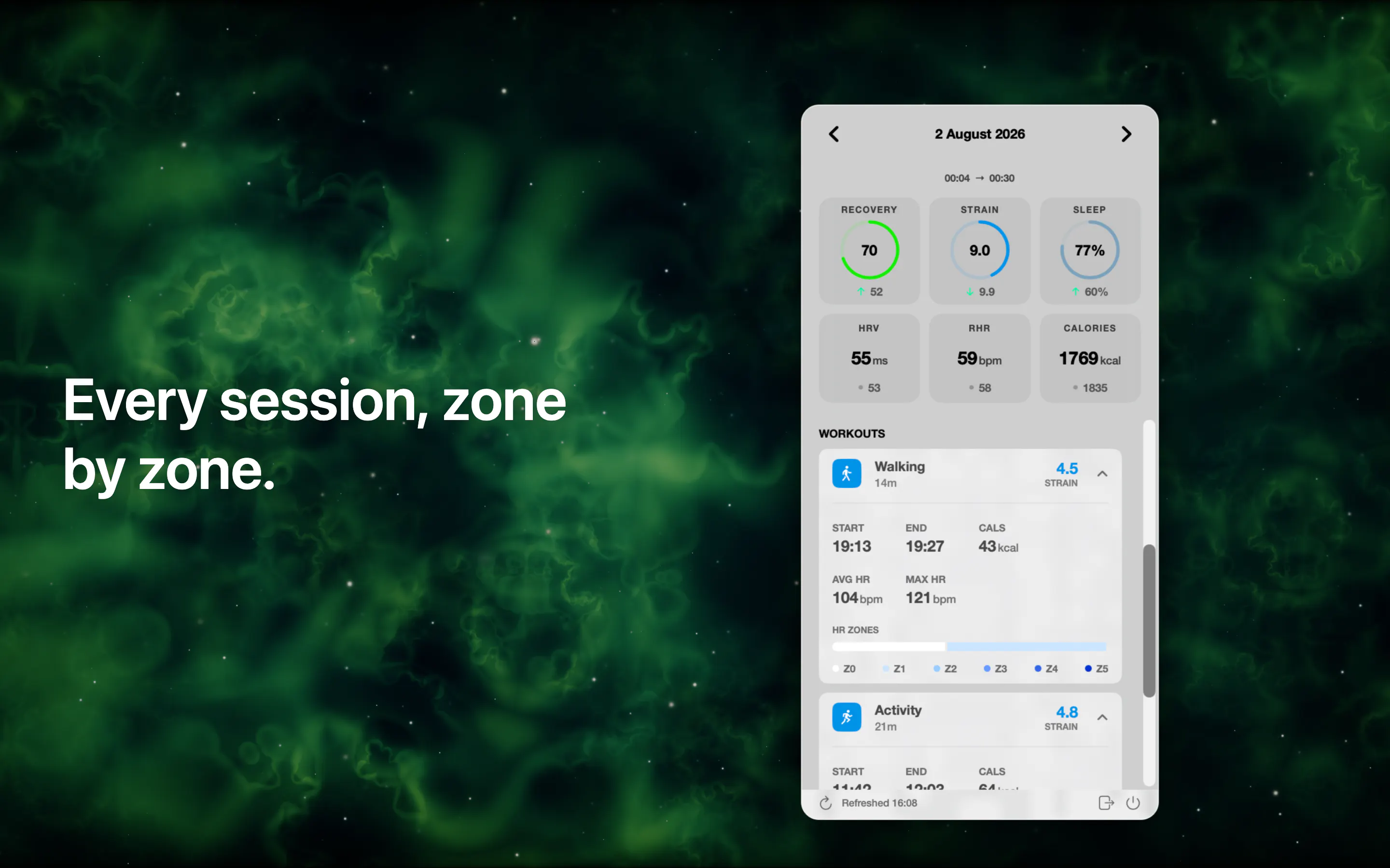 Aura for WHOOP: Menu Bar gallery image