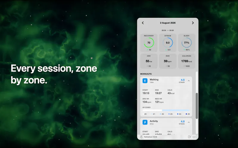 Aura for WHOOP: Menu Bar screenshot 3