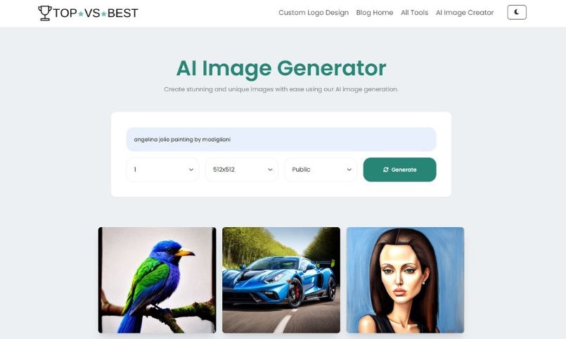 Média Créateur d'image AI gratuit topvsbest 3