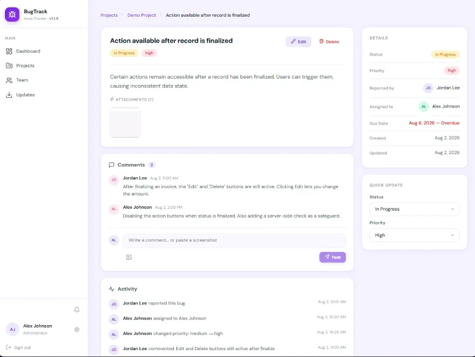 BugTrack gallery image