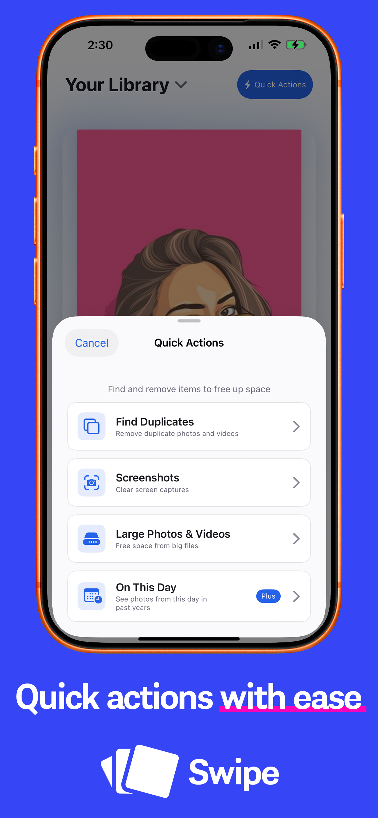Photo & Video Cleaner: Swipe - Screenshot 4 showing product features and functionality