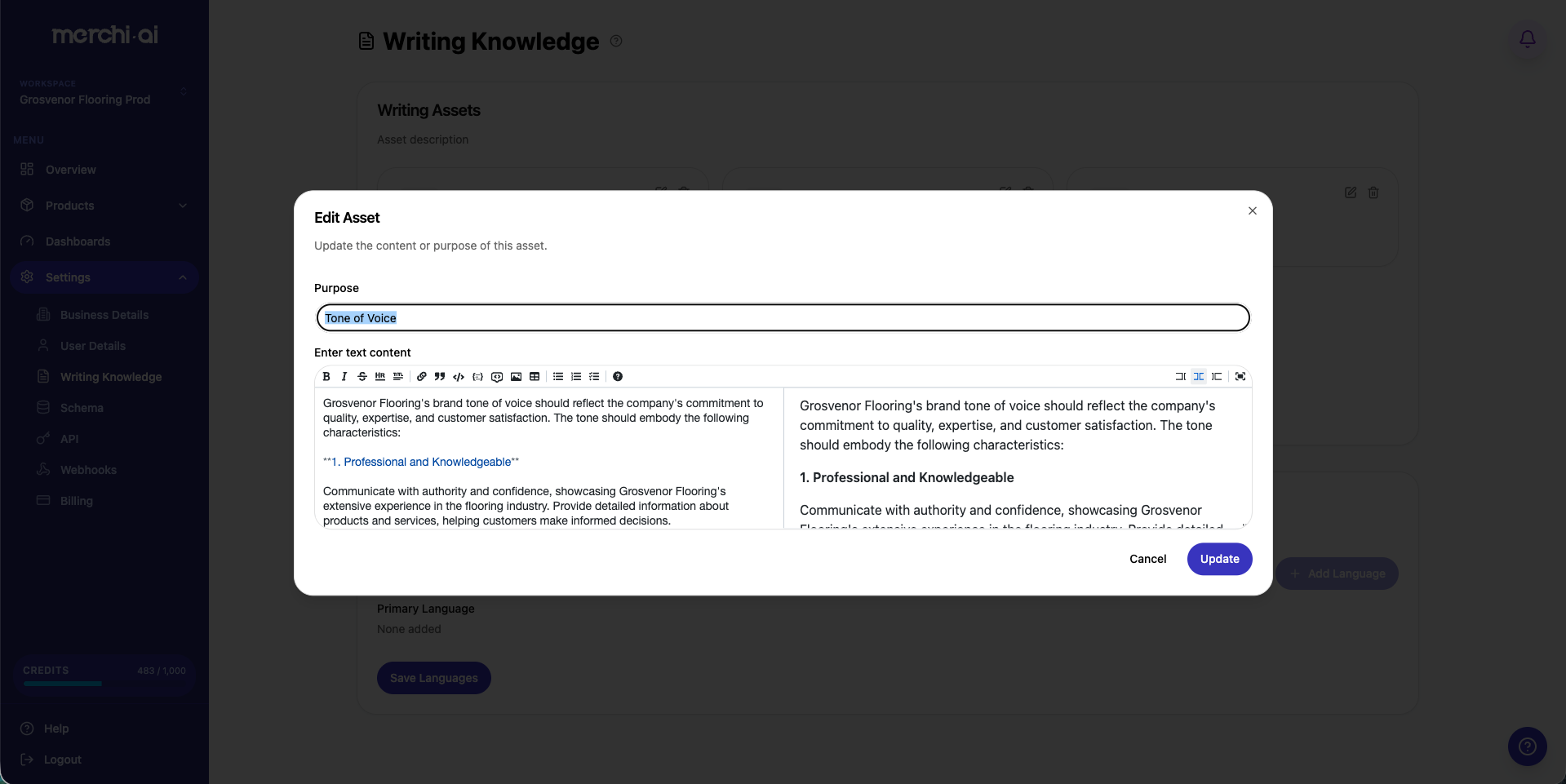 merchi.ai - Screenshot 3 showing product features and functionality