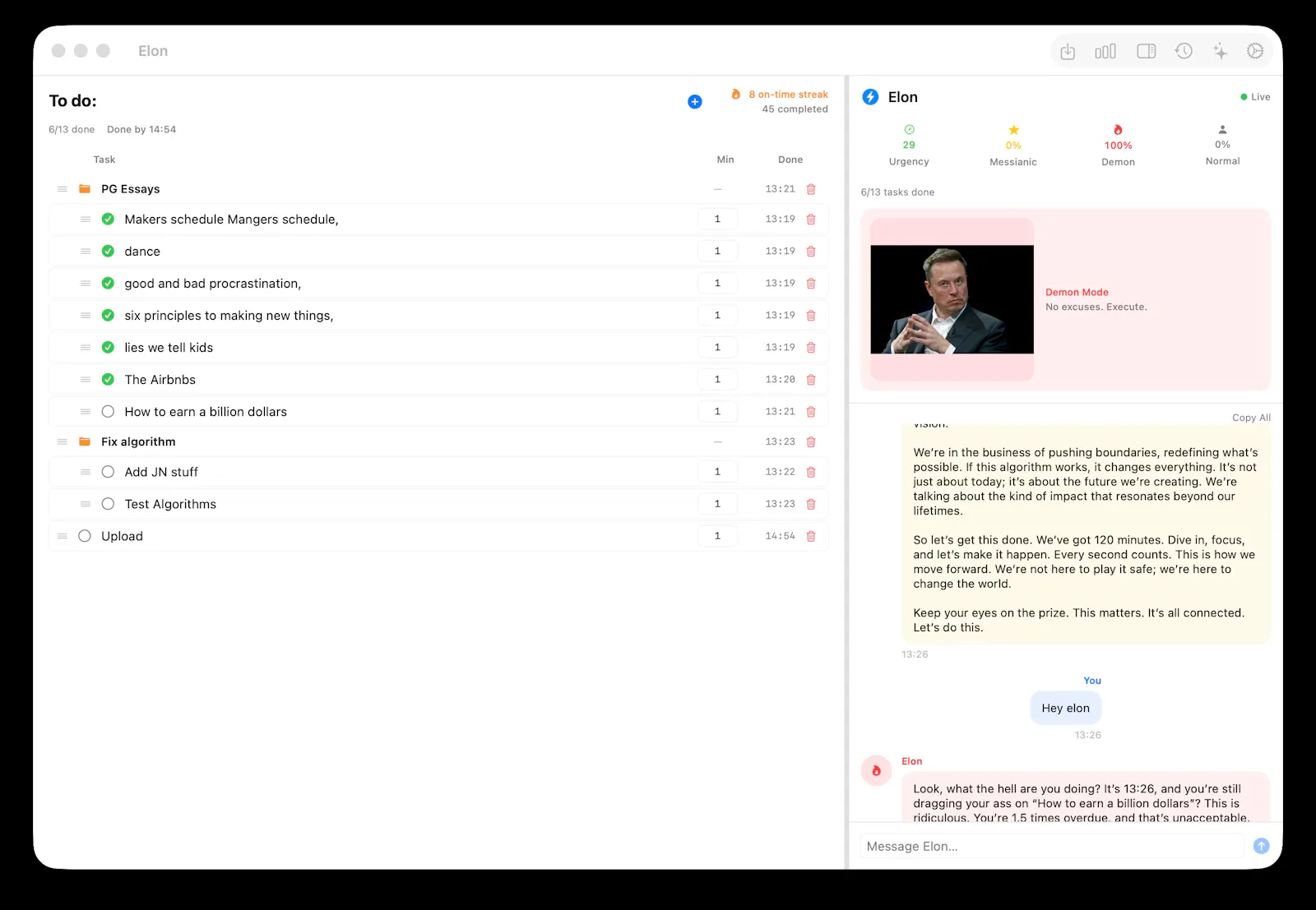 Elon - AI Boss To Do List screenshot 2