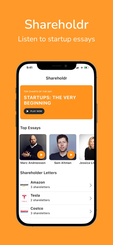 startuptile Shareholdr-Listen to startup essays