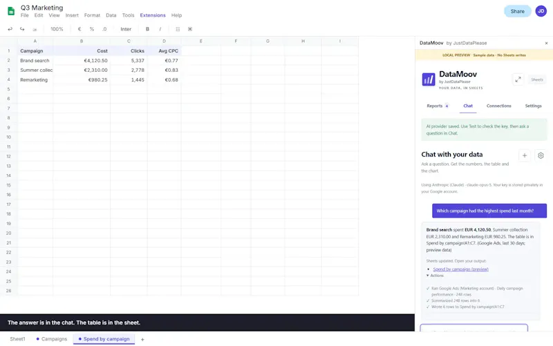 DataMoov for Google Sheets™ (Free) screenshot 5